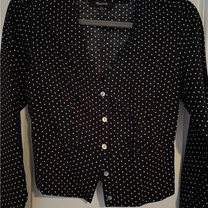 Madewell Black and White Polka Dot Top